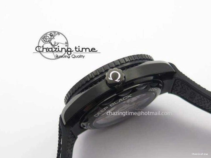 0705 ComfortFit Planet Ocean 45mm GMT DLC JHF Best Edition Black Dial On Rubber Strap A 8194